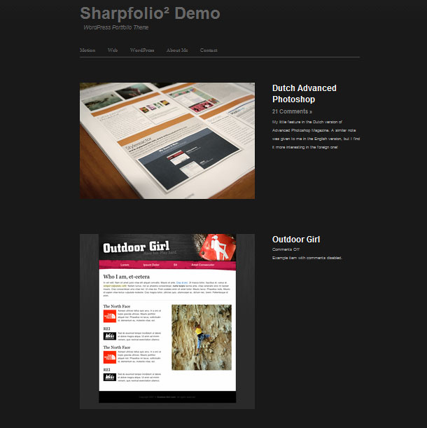 Sharpfolio is a WordPress