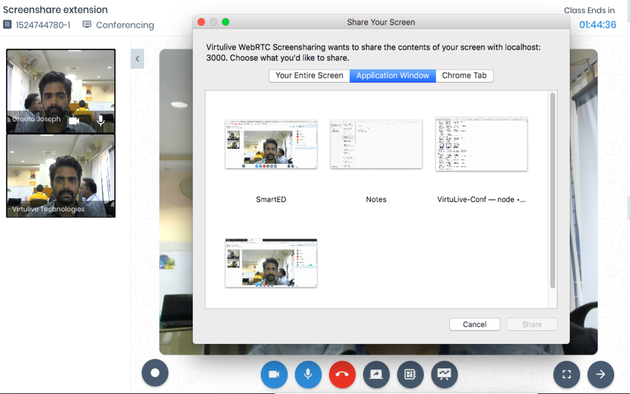 Virtulive WebRTC Screensharing Preview image 0