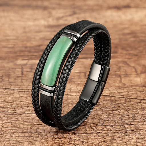 Title 1, Multi-layer Braided Leather Rope Bracelet. Styl...