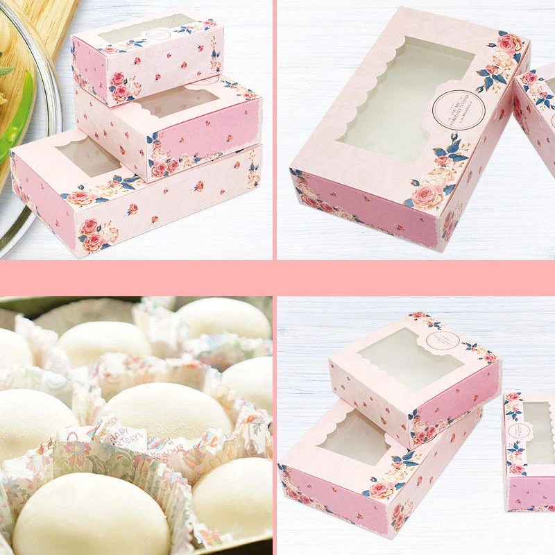 Gül Çelengi Pencere 246 Parça Paket 6380G Ay Pastası Kutusu Daifuku Kutusuz Yumurtalı Tart Ambalajı Dekorasyon ve Sunum için İdeal