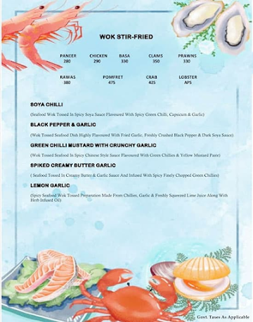 The Laughing Fish menu 