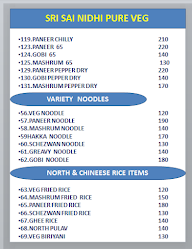 Sri Sai Nidhi menu 8