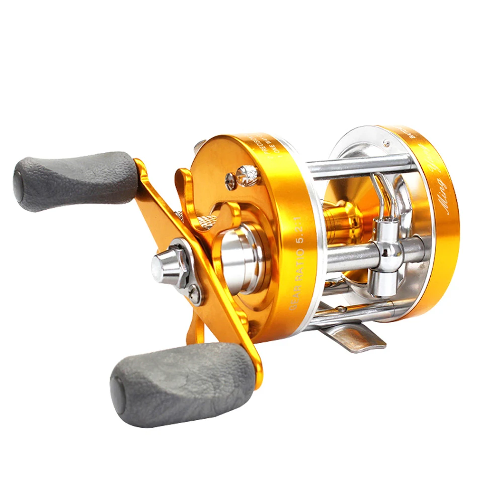 Moulinet de pêche Weihai Leiqiang à double frein en métal pour bateau et roue. Équipement de pêche robuste pour des sessions de pêche réussies et puissantes.
