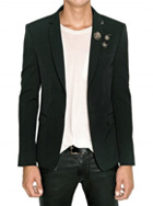 BALMAIN - STRETCH WOOL METAL PIN JACKET