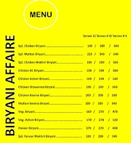 Biryani Affaire menu 1