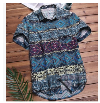 New Hawaiian style men's flower shirt beach travel leisure vacation