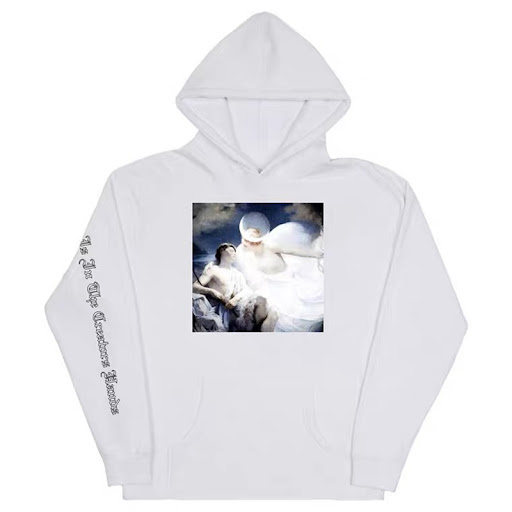 Title 2, Angel Oil Painting White Plus Velvet Couple Hoodie