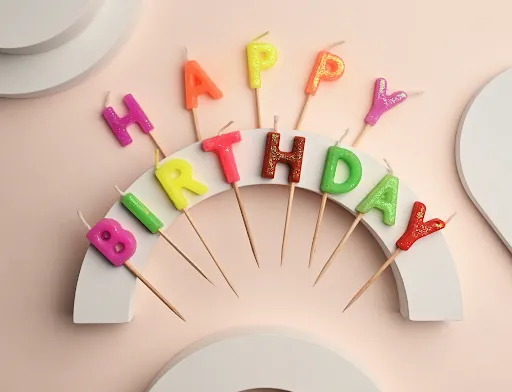HAPPY BIRTHDAY' Letter Candle