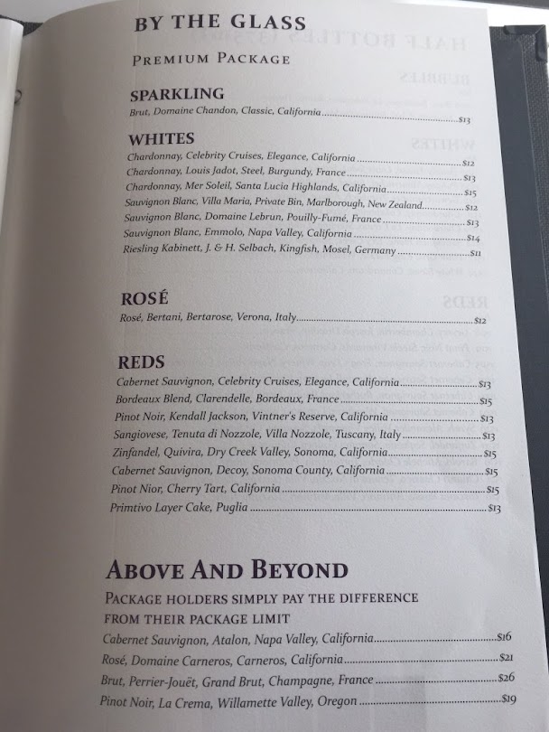 crystal cruises wine list