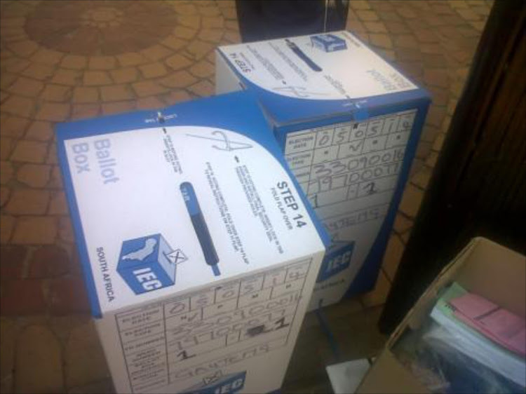 EC material & Ballot Boxes. File photo