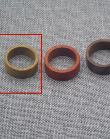 Creatieve ebbenhouten ring met bred - 1