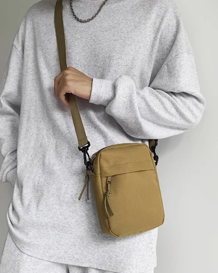 Messenger Sling Bags For Men Casual Canvas Small Zipper C... - 2