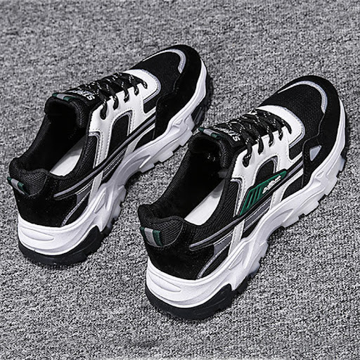 Title 4, Mens Black White Lace-up Sneakers Outdoor Brea...