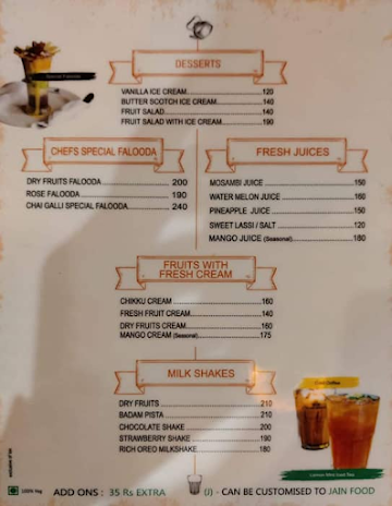 Chai Galli menu 