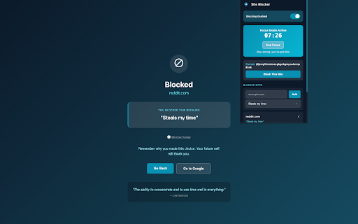 Site Blocker - I'm UnHooked