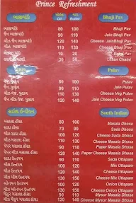 Prince Refreshment Bhaji Pav menu 2