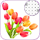 Tulip Flowers Coloring  Color By Number_PixelArt icon