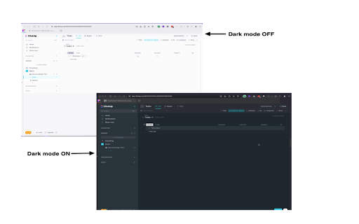 ClickUp Auto Dark Mode