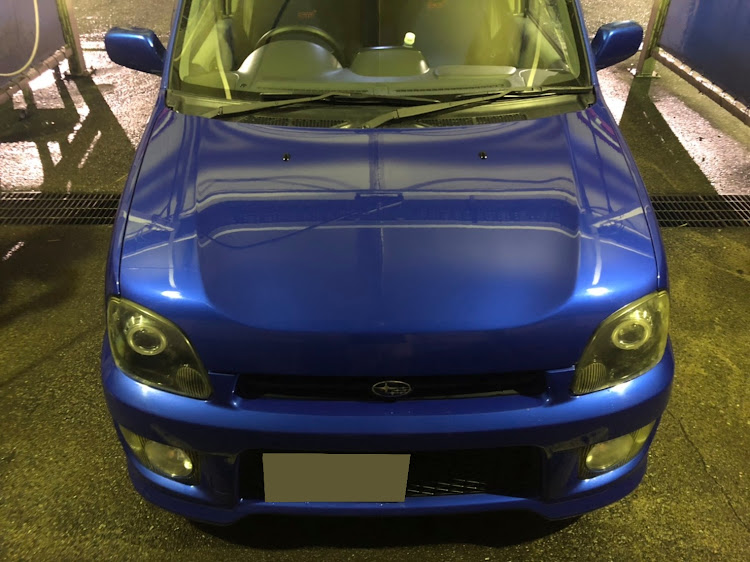 プレオ RSのヘッドライト交換・イカリング・ボンネット交換・洗車した！に関するカスタム事例の投稿画像1枚目