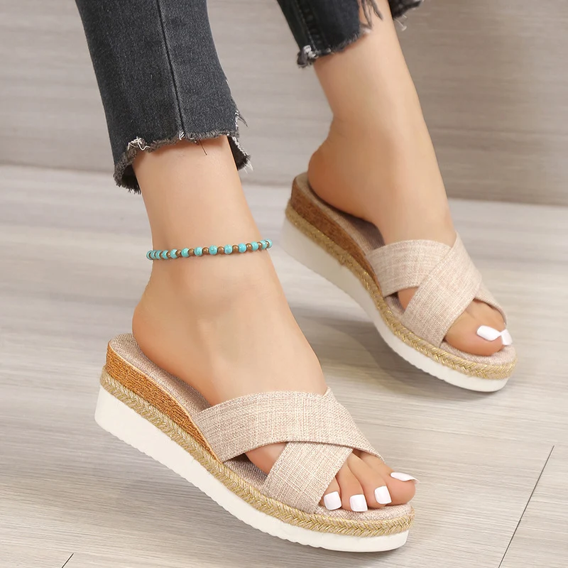 Title 1, Sandalias plataforma cuña talla grande para muj...