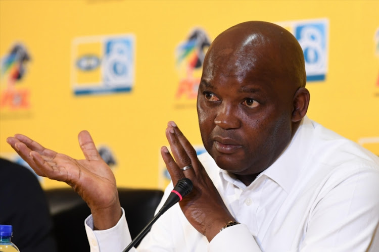 Mamelodi Sundowns head coach Pitso Mosimane during the Mamelodi Sundowns Press Conference at PSL Offices on August 23, 2018 in Johannesburg, South Africa.