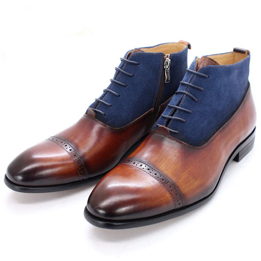 Title 5, New Martin Boots Mens Leather Pointed Toe Brit...