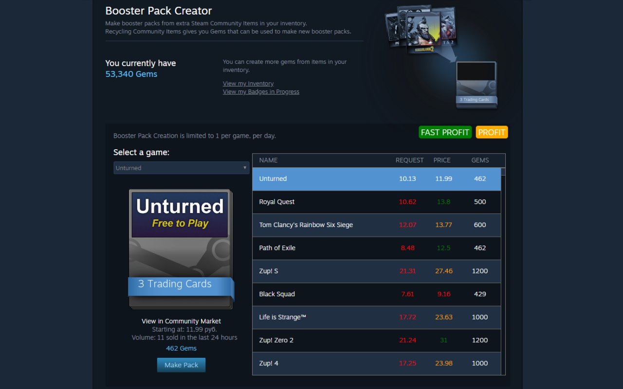 Steam Booster packs Creator Helper Preview image 0