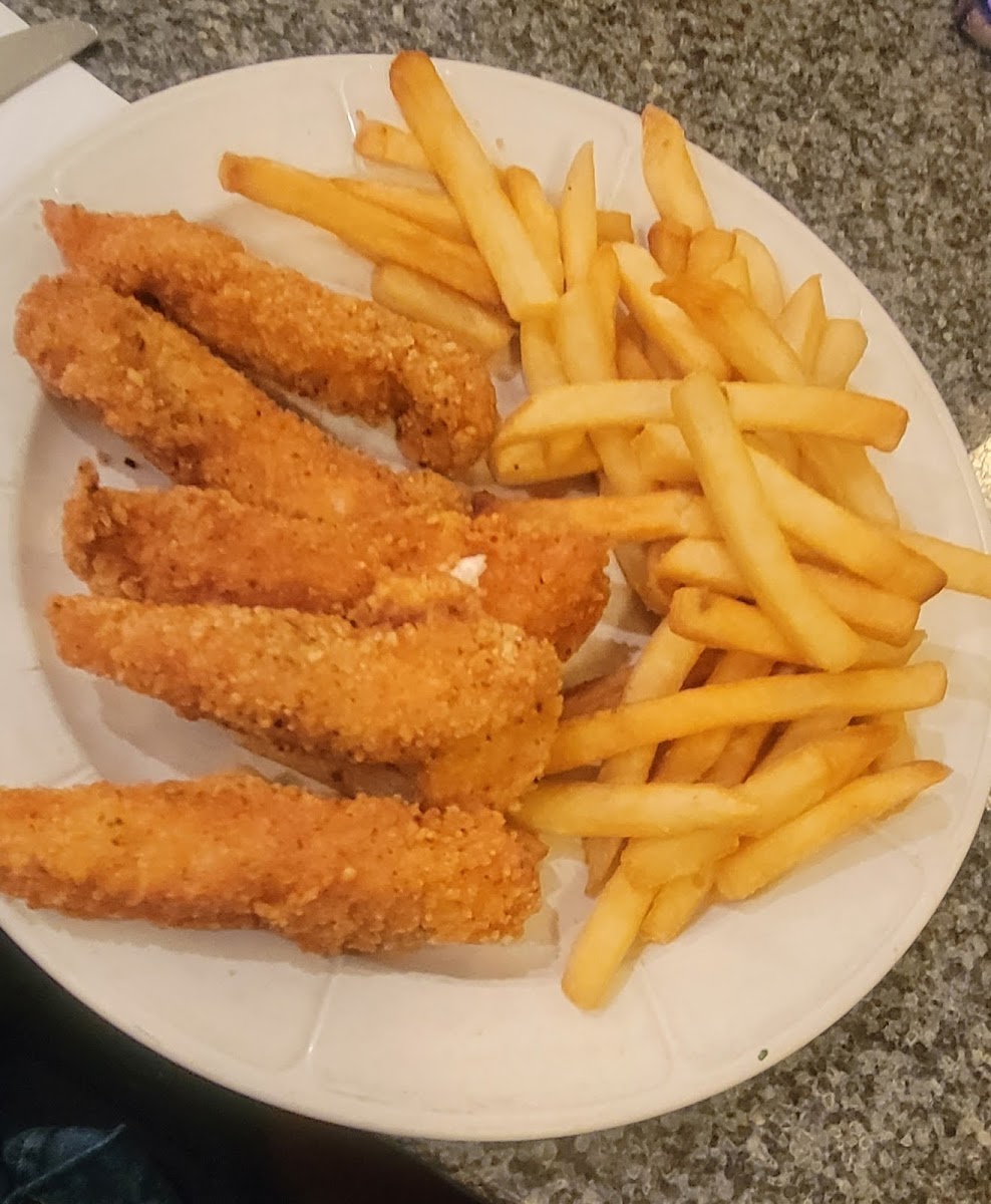 GF chicken fingers and fries