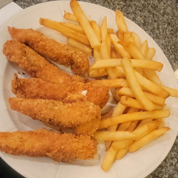 GF chicken fingers and fries