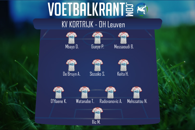 Opstelling KV Kortrijk | KV Kortrijk - OH Leuven (23/07/2022)