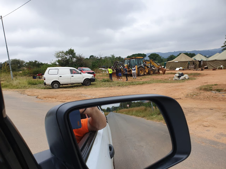 The tents in which about 64 families have been staying for almost four years after being evicted from privately owned land. The City of Joburg will build temporary structures for the families.