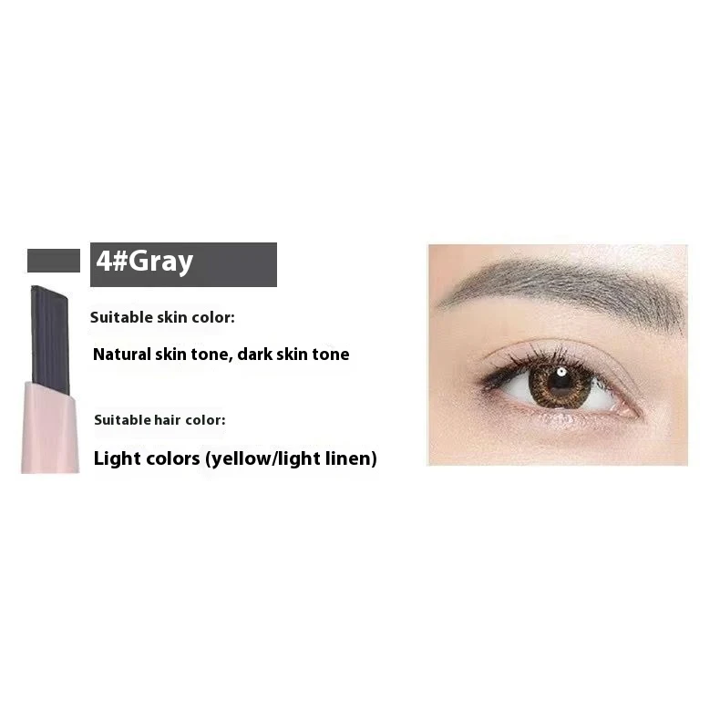 Pink Rod New Double-headed Not Smudge Durable Waterproof And Sweatproof Eyebrow Pencil