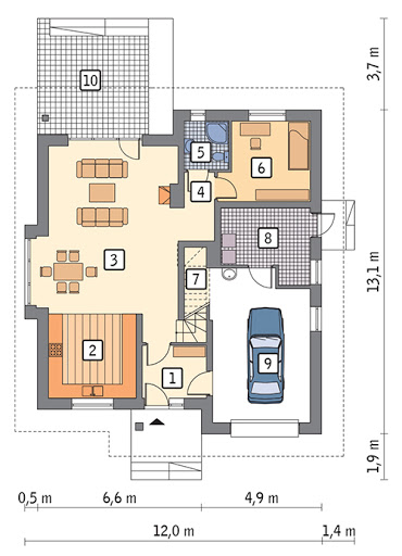 Lawendowy - C330 - Rzut parteru