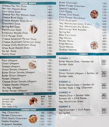 Dosa Point menu 