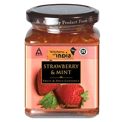 Kitchens Of India Conserve - Strawberry & Mint Fruit & Spice - 320 gm