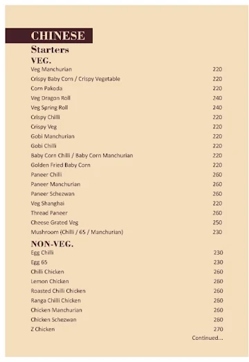 The Bistro @ Global Village menu 