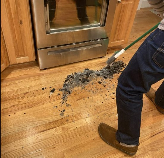 How to Clean Exploded Glass of Oven Door?