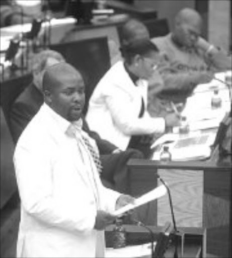 NEED HELP: Youth leader Lebogang Maile makes his views known at the youth parliament in the Gauteng legislature yesterday. Pic. Antonio Muchave. 14/06/07. © Sowetan.