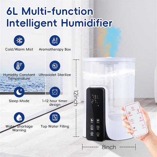 Title 5, 6L Large Capacity Humidifier with Intelligent T...