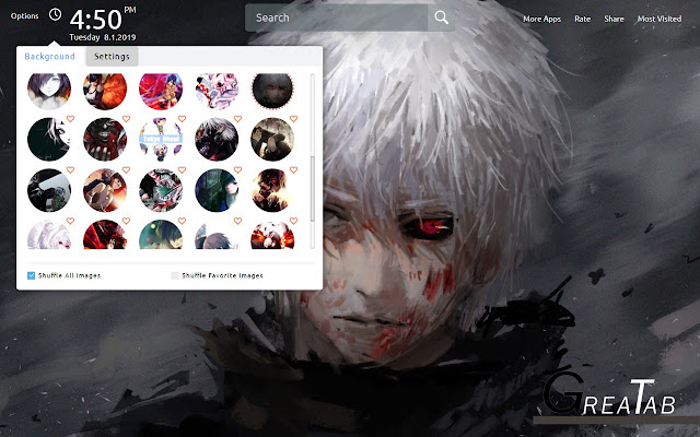 Tokyo Ghoul Wallpapers Theme|GreaTab