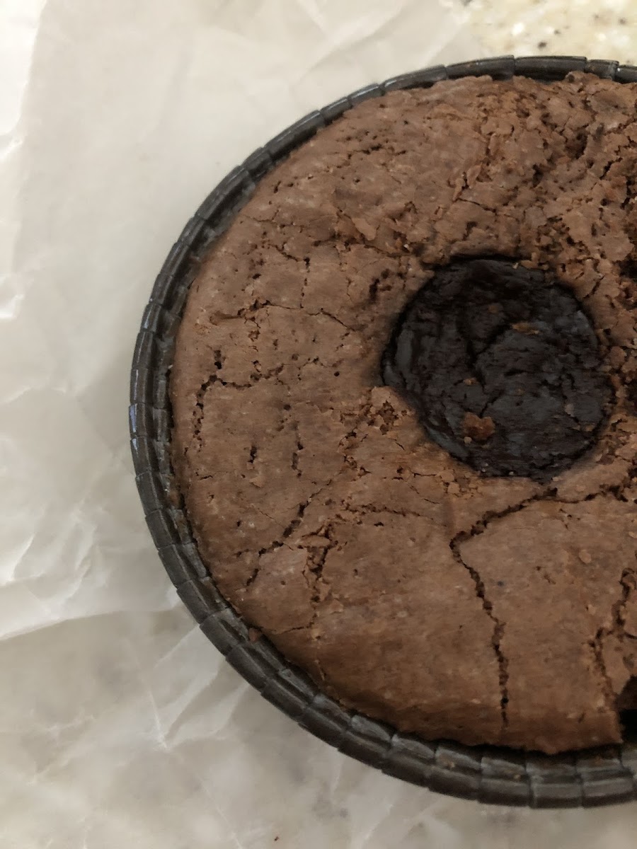 Chocolate lava brownie. So moist! Not grainy or bitter!