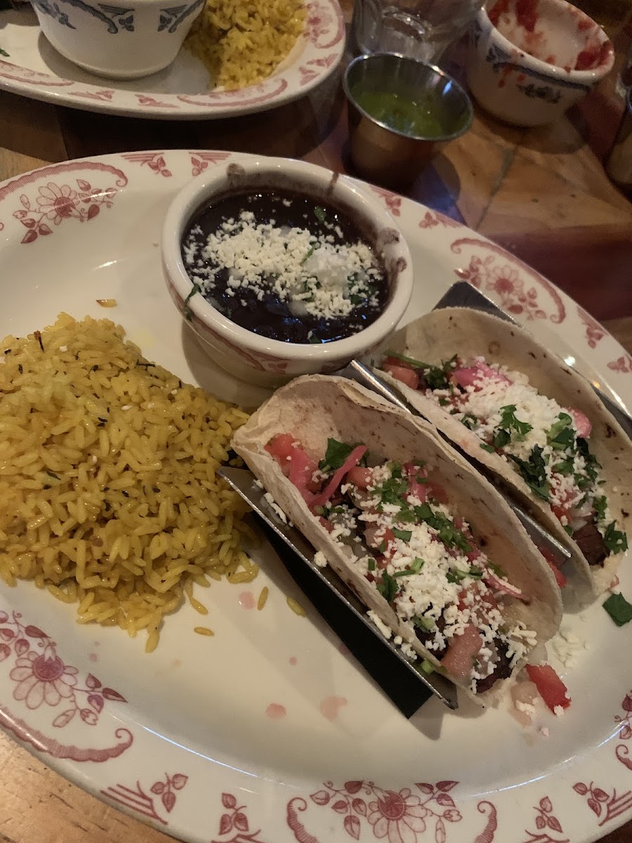 Tacos, rice and beans!