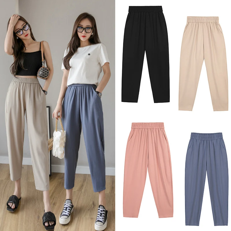 Title 1, Koreanische High Waist Loose Fit Haremshose für...