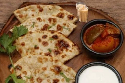 2 Aloo Onion Paratha With Tea