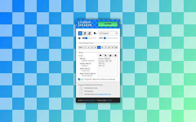 Lichess Speaker chrome extension