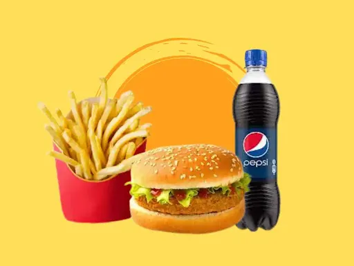 Aloo Tikki Burger With French Fries Combo