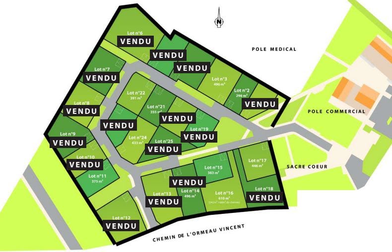 Vente terrain  375 m² à Cherveux (79410), 32 625 €