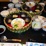 huge Japanese breakfast in the $500 Ryokan at Senkei in Yumoto, Hakone in Hakone, Japan 