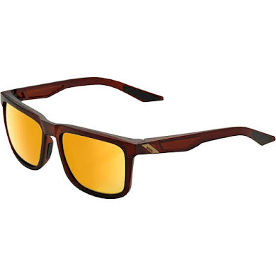 100 Percent Blake Sunglasses: Soft Tact Rootbeer Frame with Flash Gold Lens