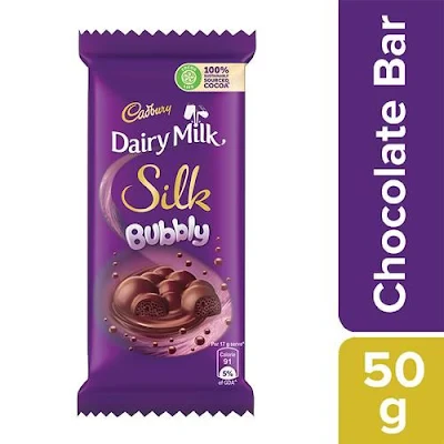 Cadbury Dairy Milk Silk Bubbly Chocolate Bar 50 Gm